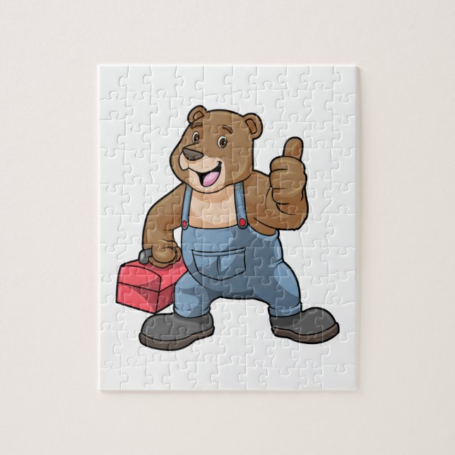 Bear as Craftsman with Tool box Jigsaw Puzzle (Vertical)