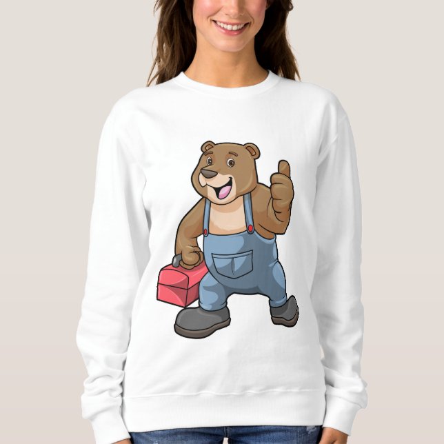Bear as Craftsman with Tool box Sweatshirt (Front)