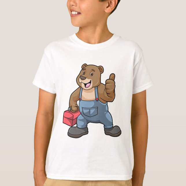 Bear as Craftsman with Tool box T-Shirt (Front)