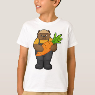 Bear as Farmer with Carrot T-Shirt
