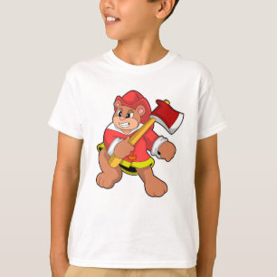 Bear as Firefighter with Ax T-Shirt