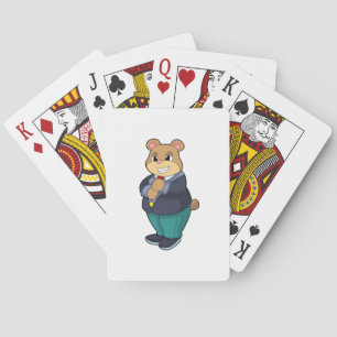 Bear as Groom with Suit Playing Cards