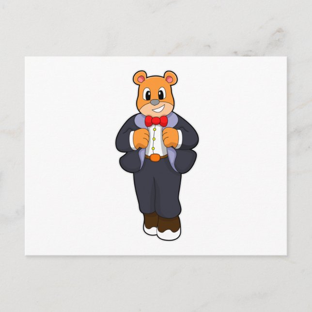 Bear as Groom with Suit Postcard (Front)