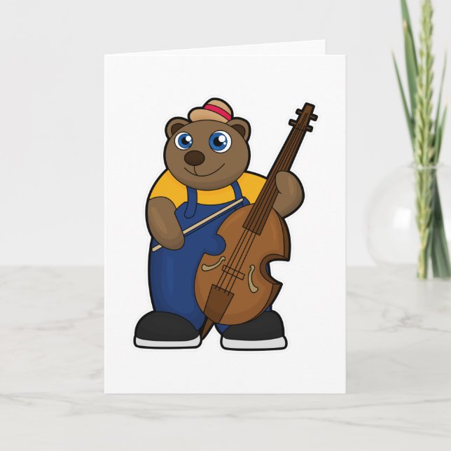 Bear as Musician with Guitar Card (Front)