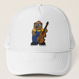 Bear as Musician with Guitar Trucker Hat