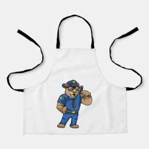 Bear as Police officer with Baton Apron