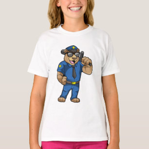 Bear as Police officer with Baton T-Shirt
