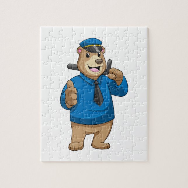 Bear as Police officer with Police hat Jigsaw Puzzle (Vertical)