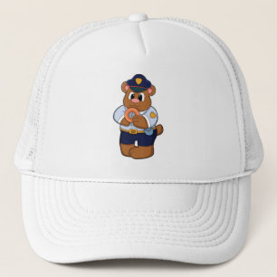 Bear as Police officer with Police uniform & Dough Trucker Hat