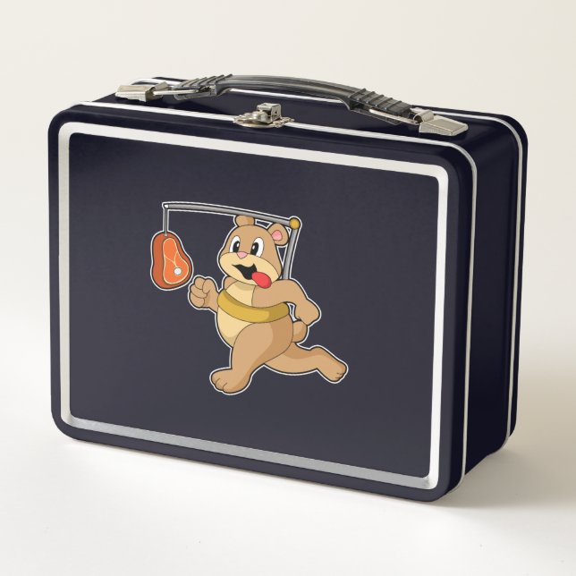 Bear as Runner Metal Lunch Box (Front)