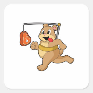 Bear as Runner Square Sticker