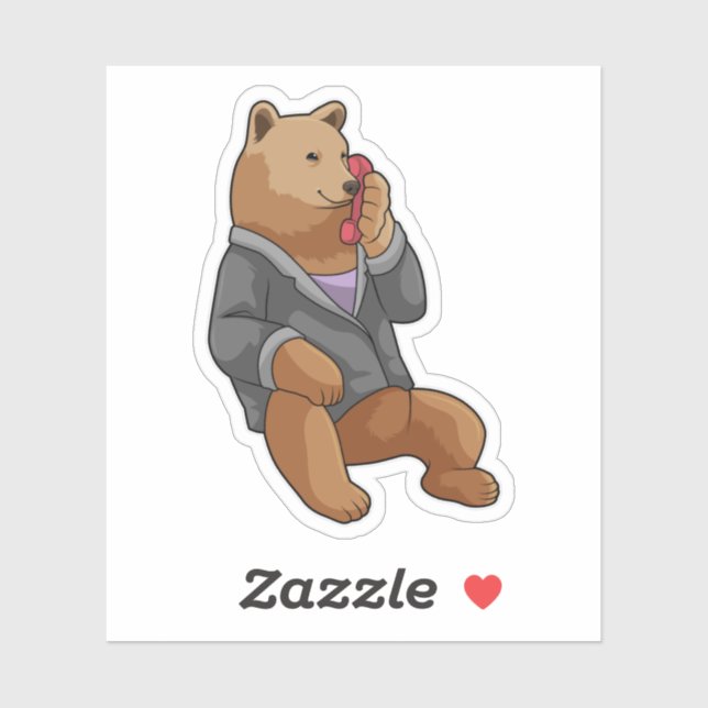 Bear as Secretary with Phone (Sheet)