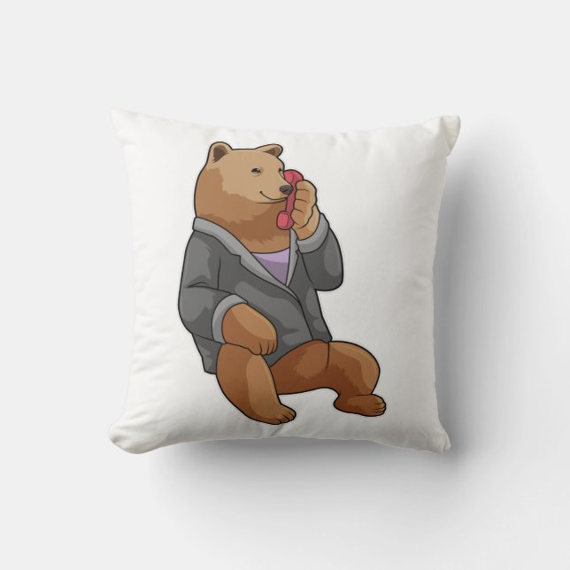 Bear as Secretary with Phone Cushion (Front)