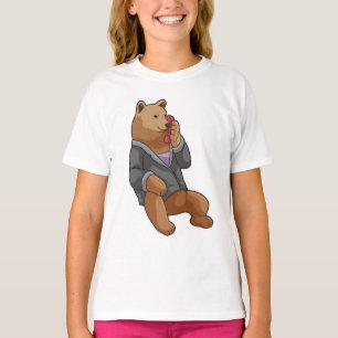 Bear as Secretary with Phone T-Shirt