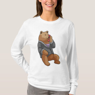 Bear as Secretary with Phone T-Shirt