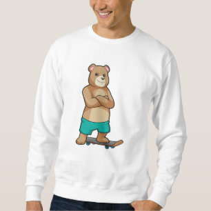 Bear as Skater with Skateboard Sweatshirt