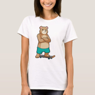 Bear as Skater with Skateboard T-Shirt