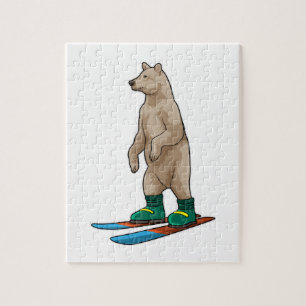Bear as Skier with Ski Jigsaw Puzzle