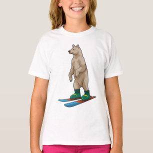 Bear as Skier with Ski T-Shirt