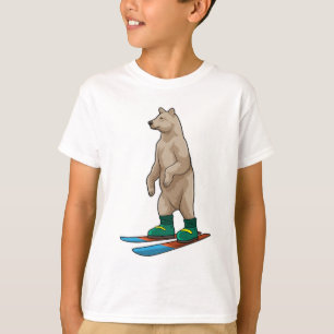 Bear as Skier with Ski T-Shirt