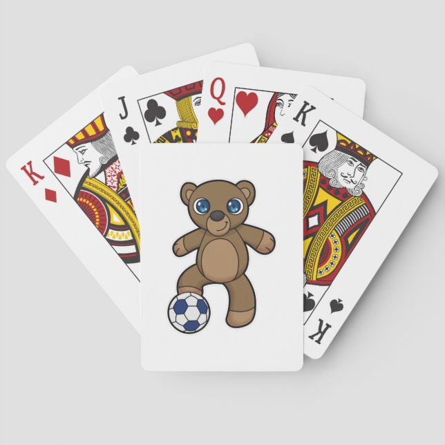 Bear as Soccer player with Soccer ball Playing Cards (Back)