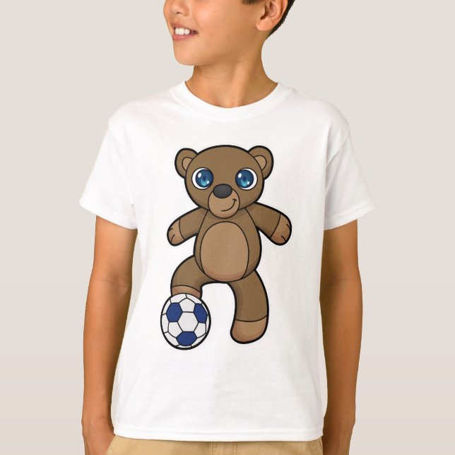 Bear as Soccer player with Soccer ball T-Shirt (Front)