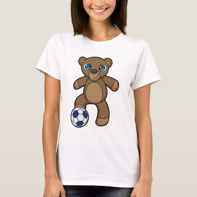 Bear as Soccer player with Soccer ball T-Shirt (Front)