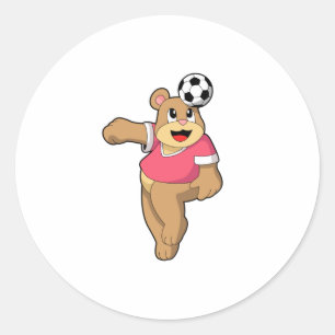 Bear as Soccer player with Soccer.PNG Classic Round Sticker