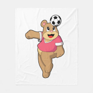 Bear as Soccer player with Soccer.PNG Fleece Blanket