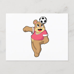 Bear as Soccer player with Soccer.PNG Postcard