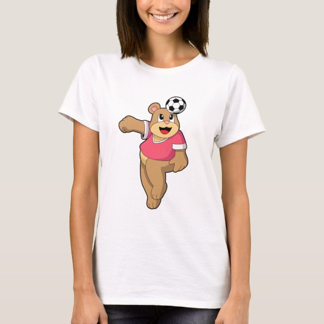 Bear as Soccer player with Soccer.PNG T-Shirt (Front)