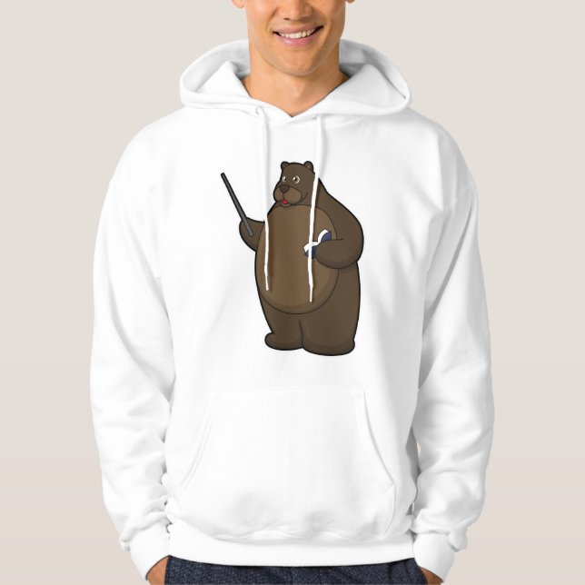 Bear as Teacher with Book & Pointer Hoodie (Front)
