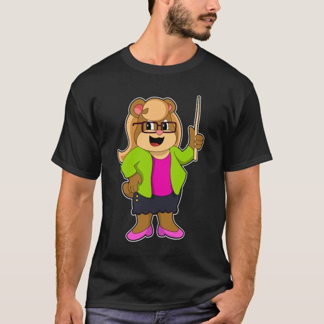 Bear as Teacher with Glasses T-Shirt (Front)