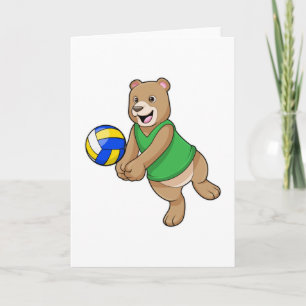 Bear as Volleyball player with Volleyball Card