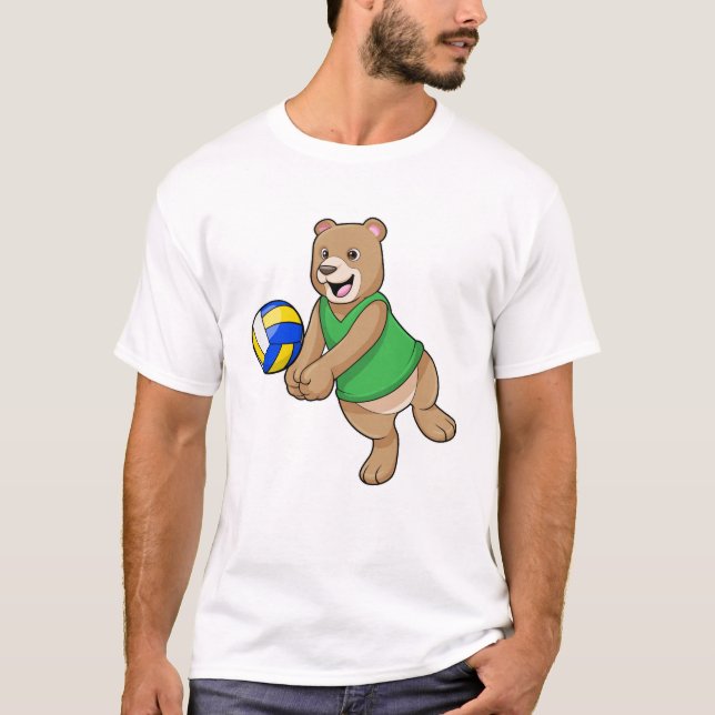 Bear as Volleyball player with Volleyball T-Shirt (Front)