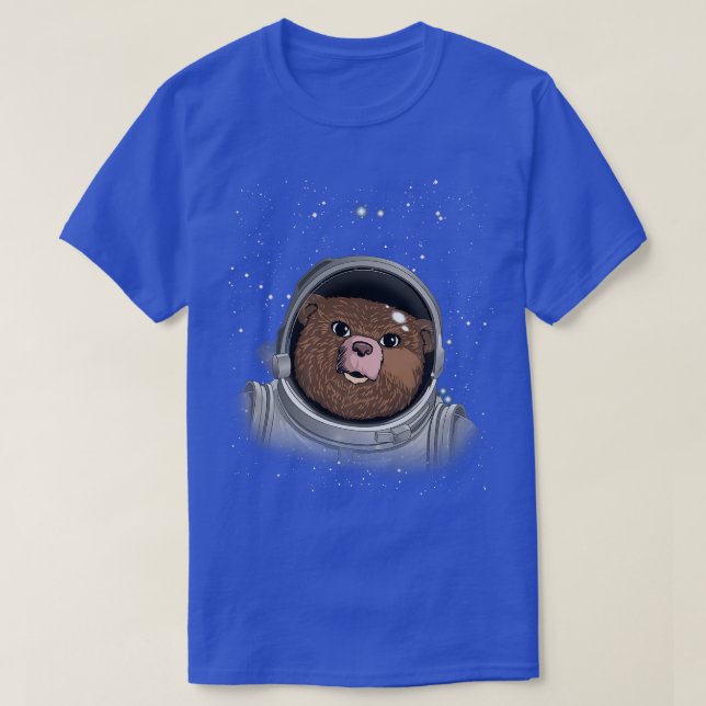 Bear Astronaut Space Astronomy Kids Astronaut Bear T-Shirt (Design Front)