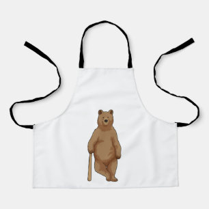 Bear at Baseball with Baseball bat Apron
