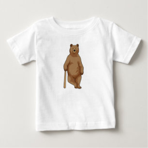 Bear at Baseball with Baseball bat Baby T-Shirt
