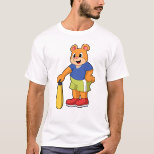Bear at Baseball with Baseball bat T-Shirt