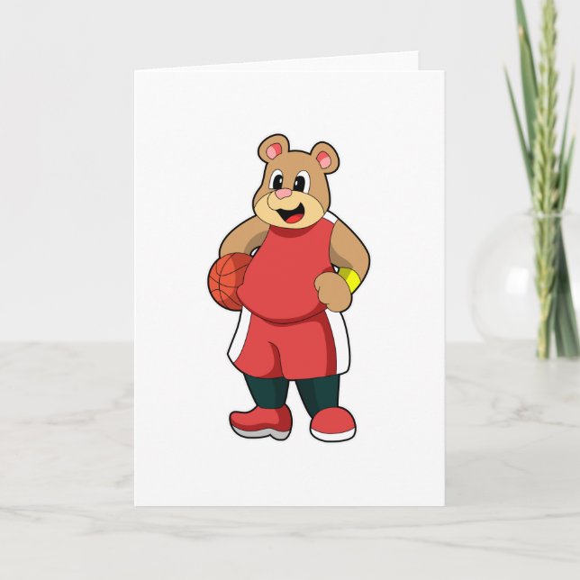 Bear at Basketball Sports Card (Front)