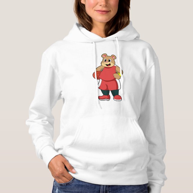 Bear at Basketball Sports Hoodie (Front)