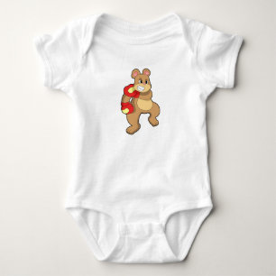 Bear at Boxing with Boxing gloves Baby Bodysuit