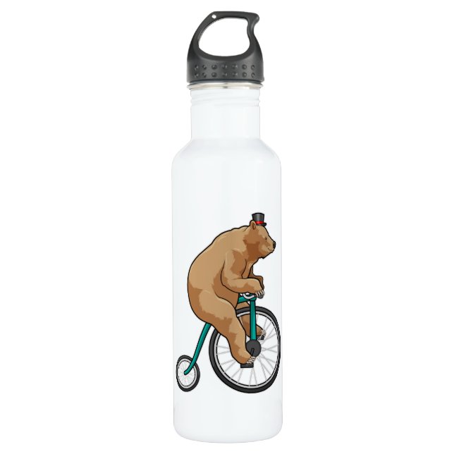 Bear at Circus with Bicycle 710 Ml Water Bottle (Front)
