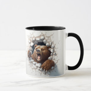 Bear at cracked wall mug