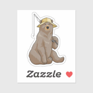 Bear at Fishing with Fishing rod