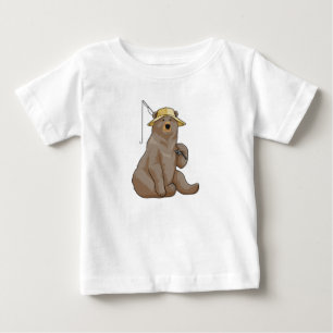 Bear at Fishing with Fishing rod Baby T-Shirt