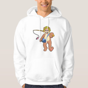 Bear at Fishing with Fishing rod Hoodie