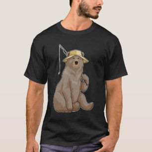 Bear at Fishing with Fishing rod T-Shirt
