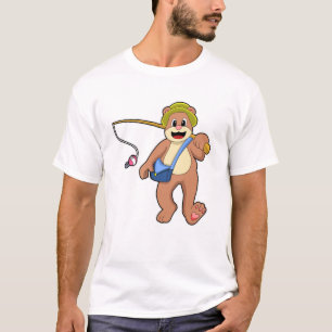 Bear at Fishing with Fishing rod T-Shirt