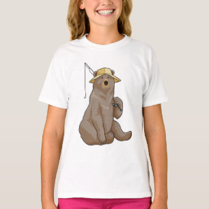 Bear at Fishing with Fishing rod T-Shirt